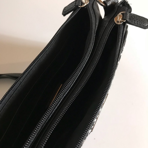 Houndstooth Crossbody Bag handbag lots of pockets - Picture 6 of 8